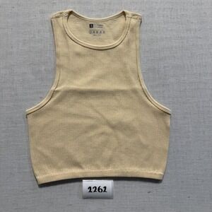 Unbranded Ribbed Crop Tank Top Womens Small Yellow New without Tags